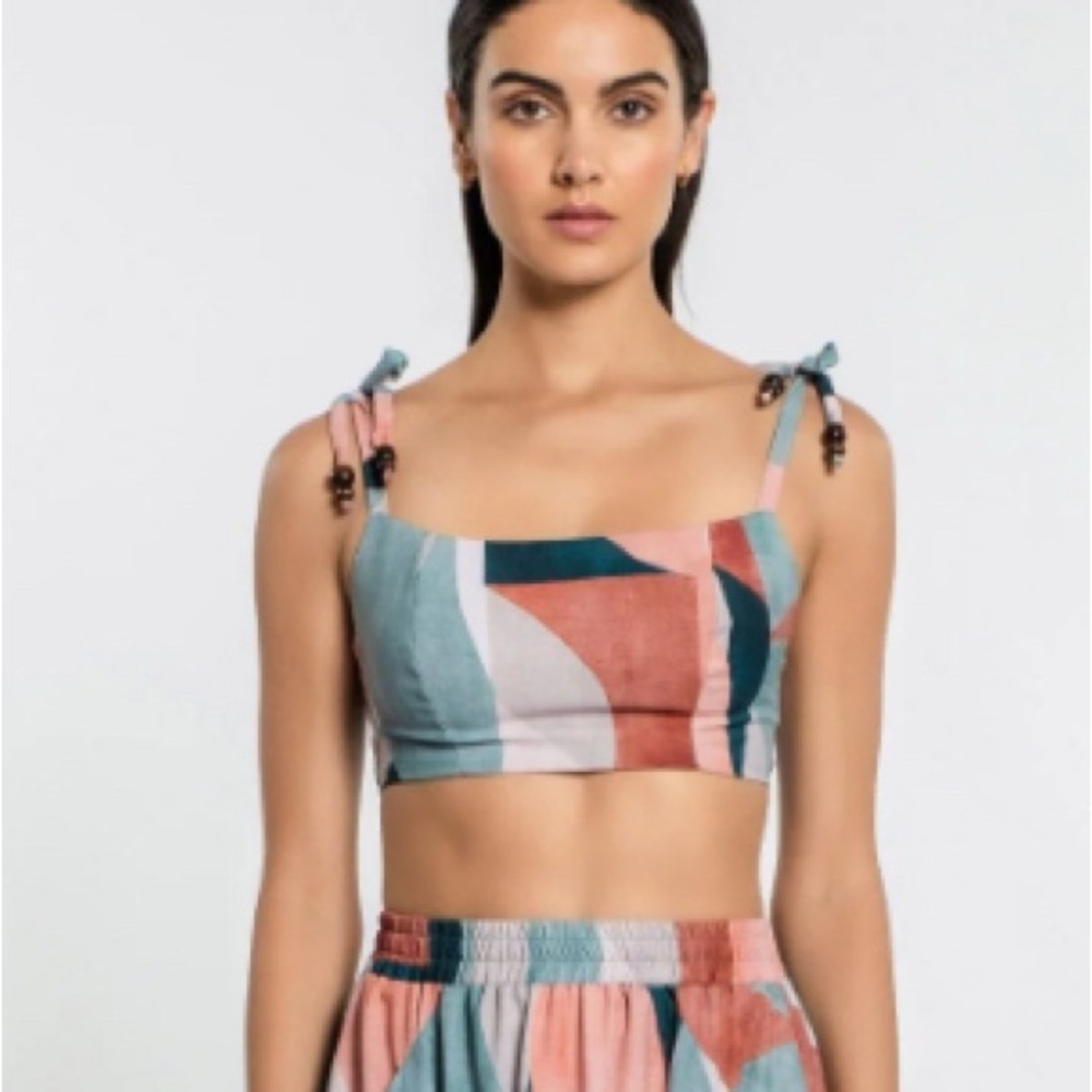 Peixoto Colorful Abstract Midi Top - pieces sold separately- size: M
